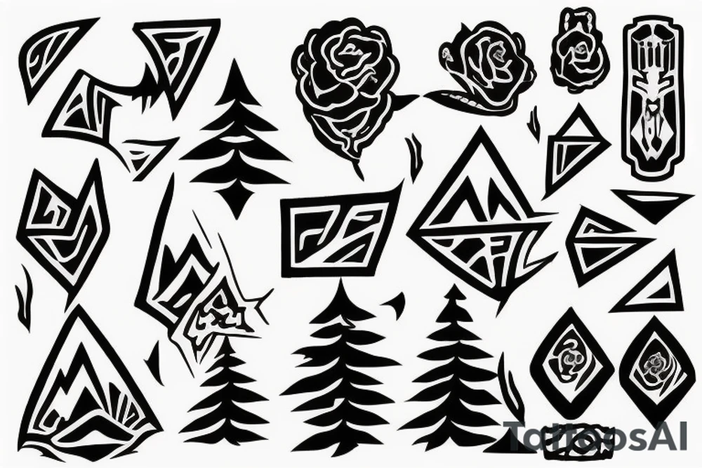 Sunset mountain tattoo idea