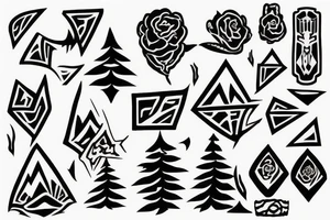 Sunset mountain tattoo idea