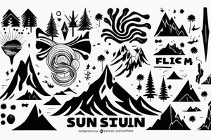Sunset mountain tattoo idea