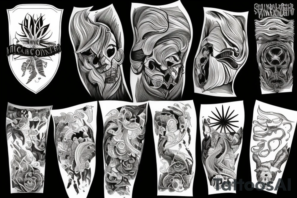 Sunset mountain tattoo idea