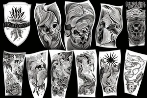 Sunset mountain tattoo idea