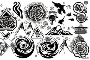 Sunset mountain tattoo idea