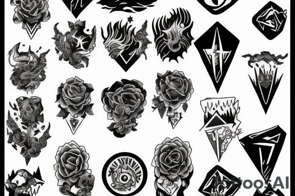 Sunset mountain tattoo idea