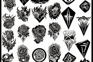 Sunset mountain tattoo idea