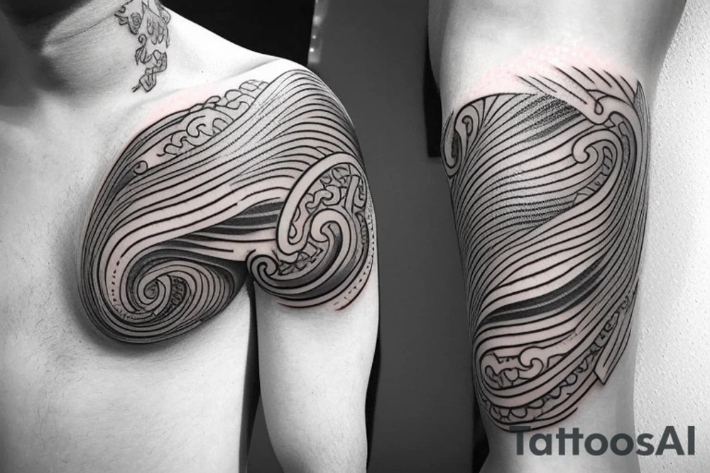 Beach and sea tattoo idea