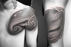 Beach and sea tattoo idea
