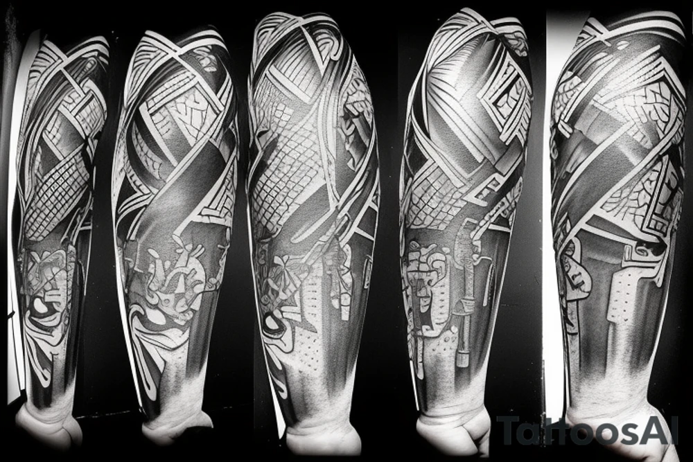 Pistol,volleyball,warrior,rifle,sword, tattoo idea