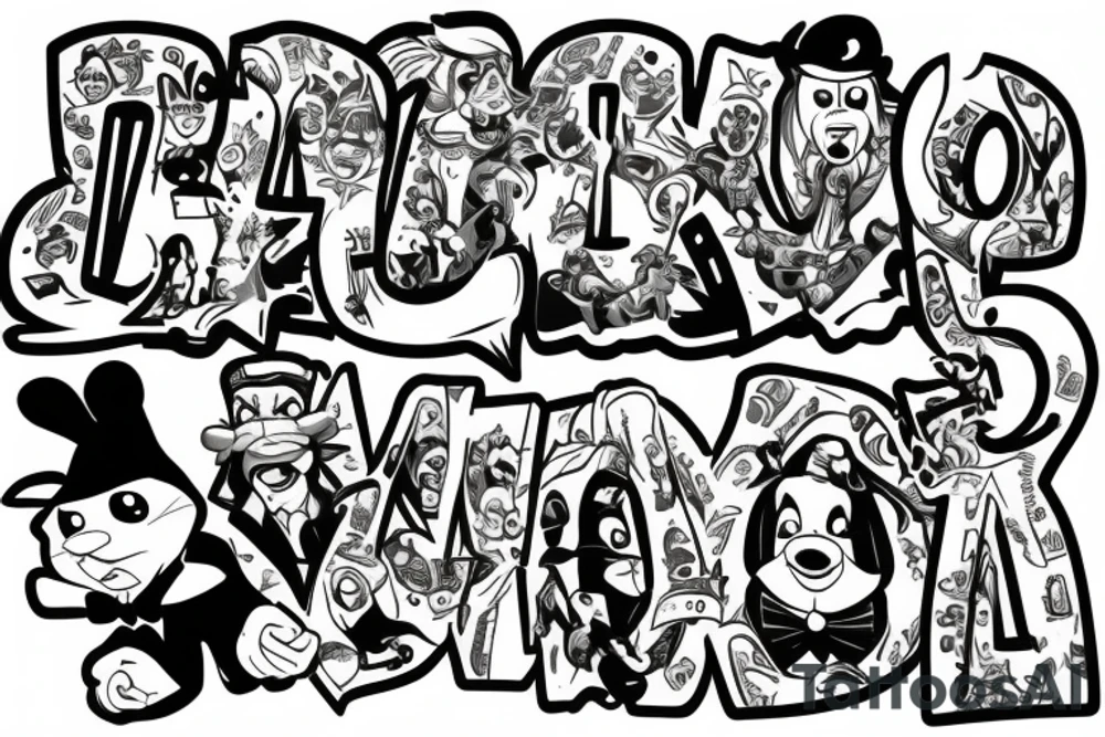 Gangster loonie tunes characters tattoo idea