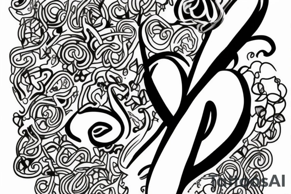 the names Kobe and Kyndall with the infinity symbol tattoo idea