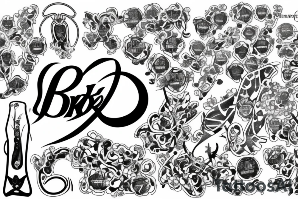 the names Kobe and Kyndall with the infinity symbol tattoo idea