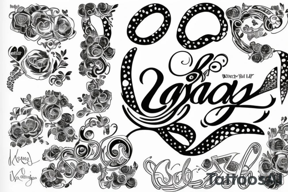 the names Kobe and Kyndall with the infinity symbol tattoo idea