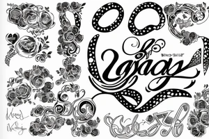 the names Kobe and Kyndall with the infinity symbol tattoo idea