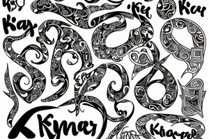 the names Kobe and Kyndall with the infinity symbol tattoo idea