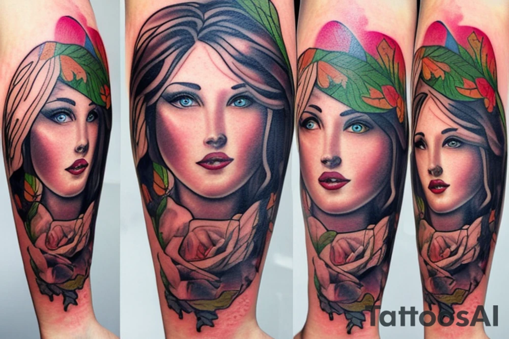 Mother Nature portrait tattoo idea