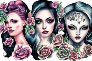 Fantasy women portrait tattoo idea