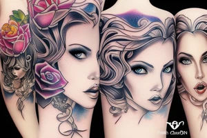 Fantasy women portrait tattoo idea