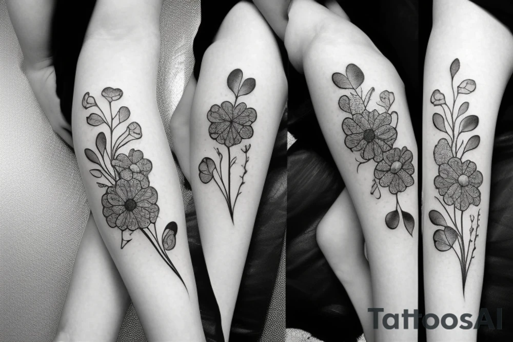 Tears mixed with flowers tattoo idea