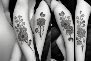 Tears mixed with flowers tattoo idea