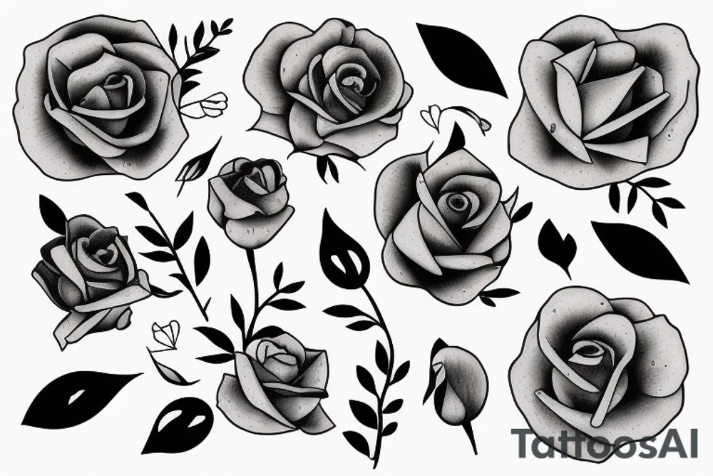 Tears mixed with flowers tattoo idea