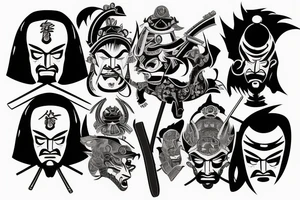 Samurai head tattoo idea