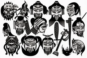Samurai head tattoo idea