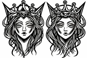 willow tree with two crowns divided into two sides which symbolizes the zodiac sign of Gemini tattoo idea