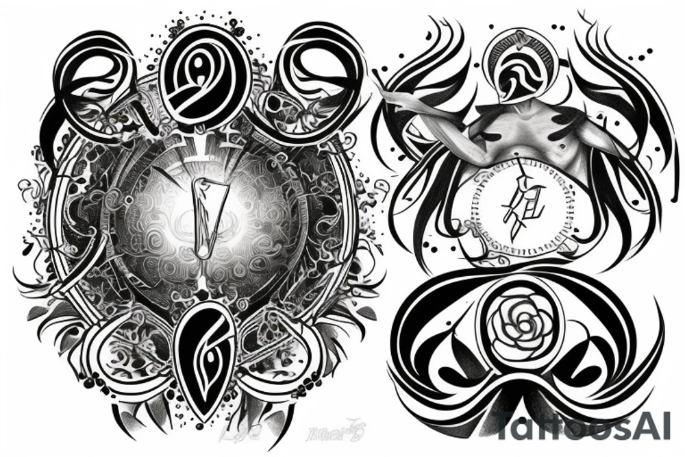 symbolizes the zodiac sign of Gemini tattoo idea