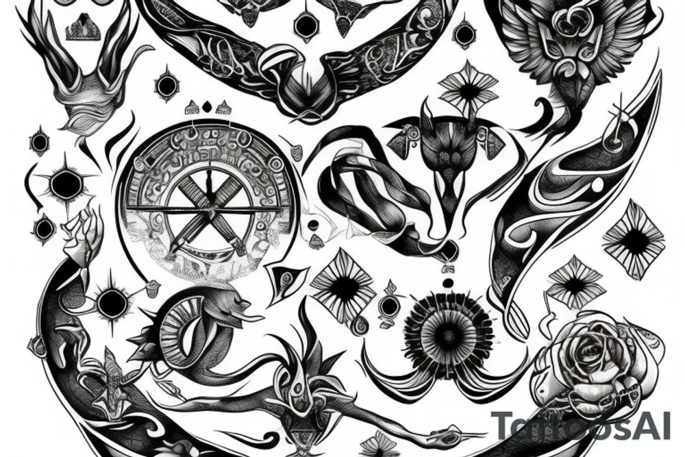 symbolizes the zodiac sign of Gemini tattoo idea