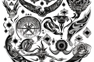 symbolizes the zodiac sign of Gemini tattoo idea