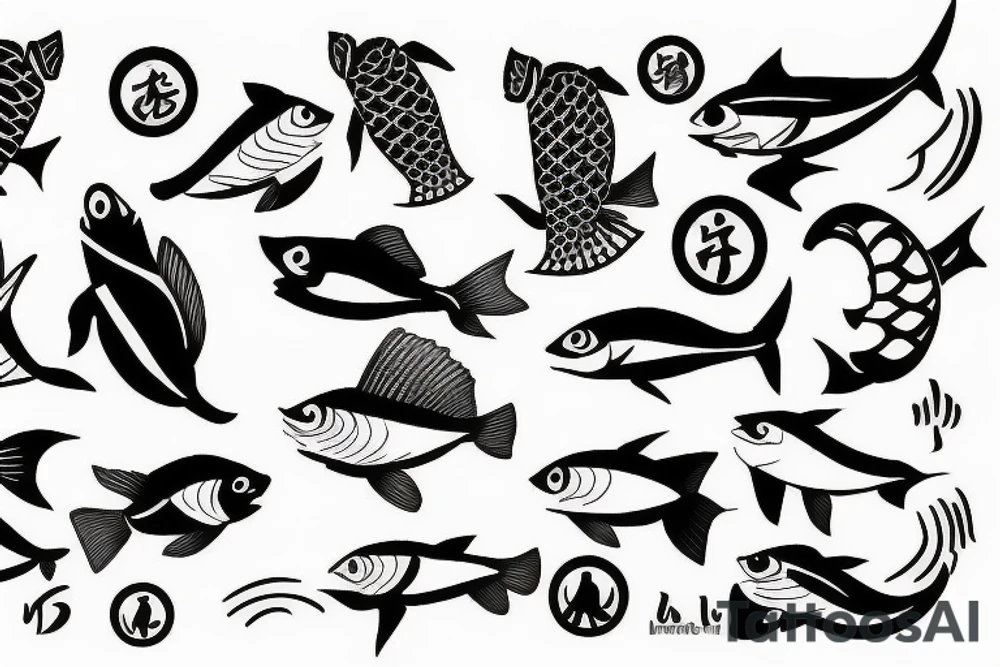 Fish coi, balance, tattoo idea