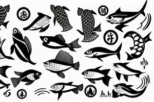 Fish coi, balance, tattoo idea