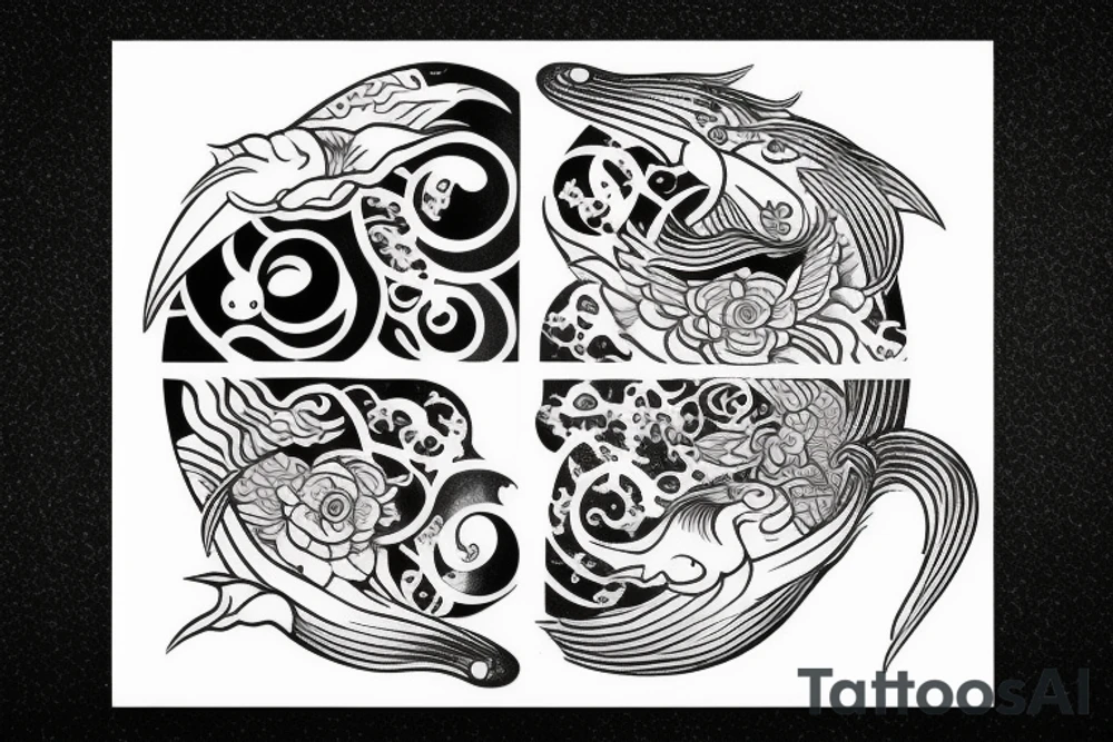 Fish coi, ying Yang tattoo idea
