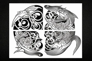 Fish coi, ying Yang tattoo idea