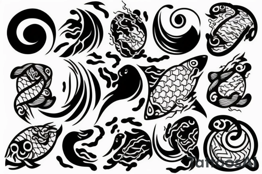 Fish coi, ying Yang tattoo idea