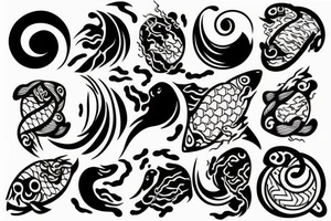 Fish coi, ying Yang tattoo idea