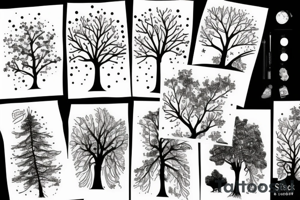 Trees and stars tattoo idea