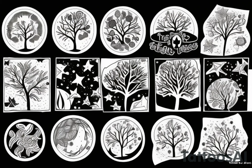 Trees and stars tattoo idea