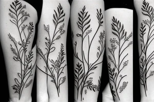 Wisteria and jasmine flowers tattoo idea