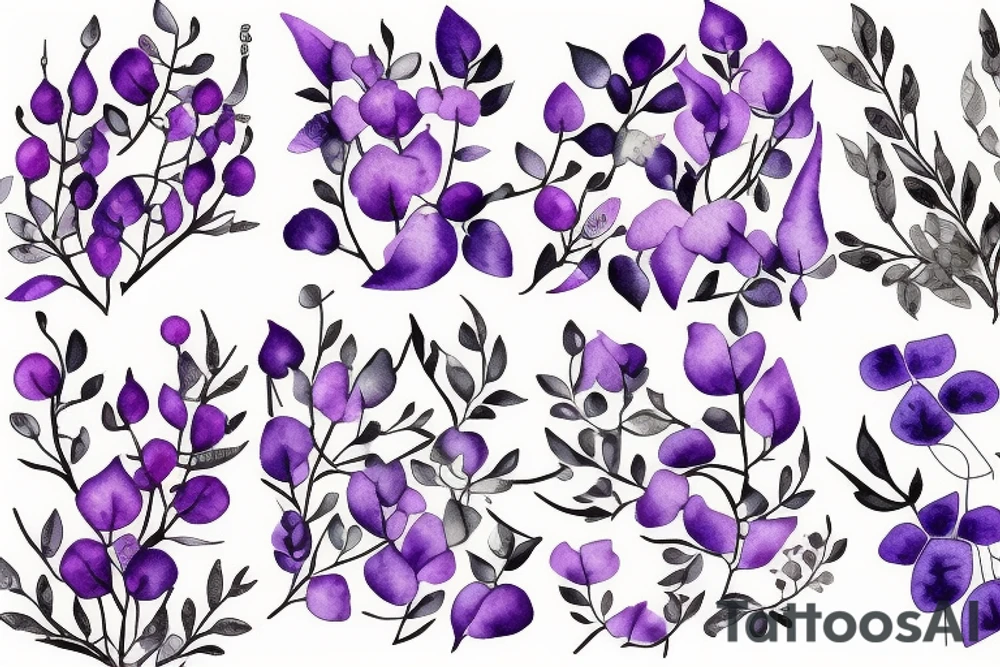 Wisteria and jasmine flowers tattoo idea