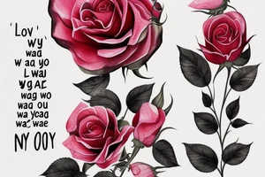 A rose with a bloody dagger through it surrounded by the quote "Dying is the only way you'll let me love you" tattoo idea