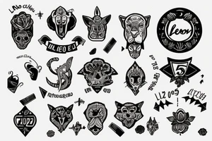 Leon milenario con una cruz que identifique la fe en Dios y con el número 58 tattoo idea