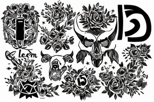 Leon milenario con una cruz que identifique la fe en Dios y con el número 58 tattoo idea