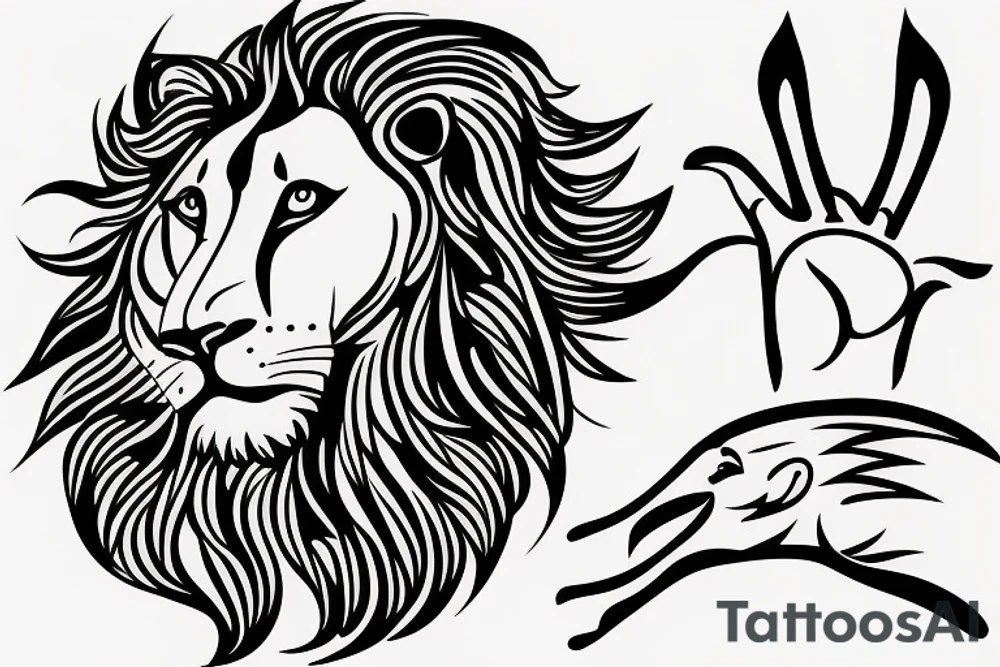 Lion with god tattoo idea