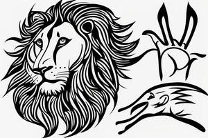 Lion with god tattoo idea