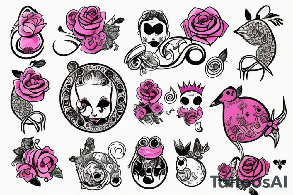 tres peses betas en circulo a color tattoo idea