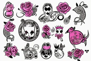 tres peses betas en circulo a color tattoo idea