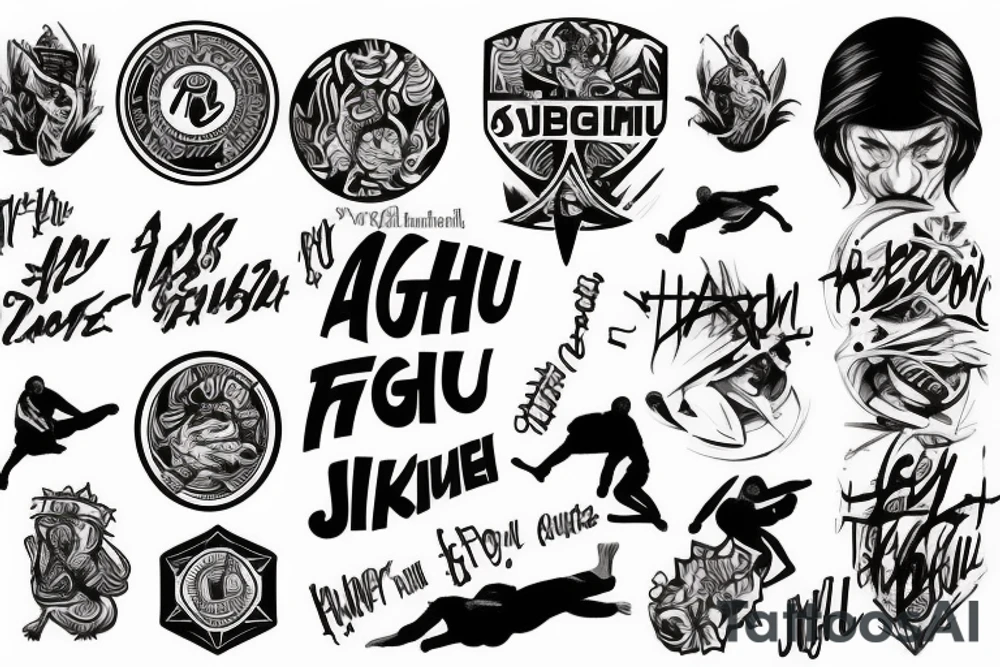 Jiu jitsu fight tattoo idea