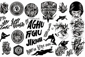 Jiu jitsu fight tattoo idea