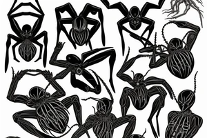 black circuit spider tattoo idea