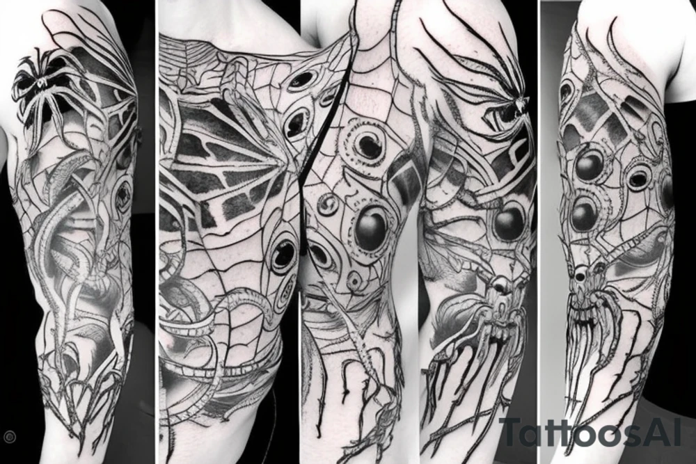 crazy spider tattoo idea